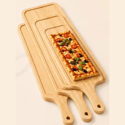 Wooden Rectangle Pizza Bat — 34 x 14 cm