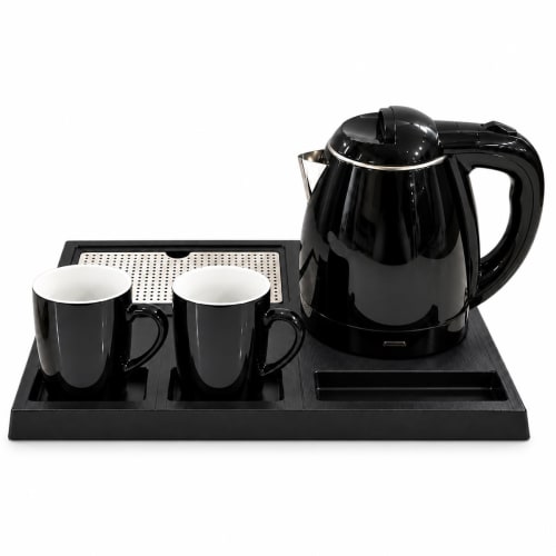 Electric Kettle 0.8L with Tray Set - Black