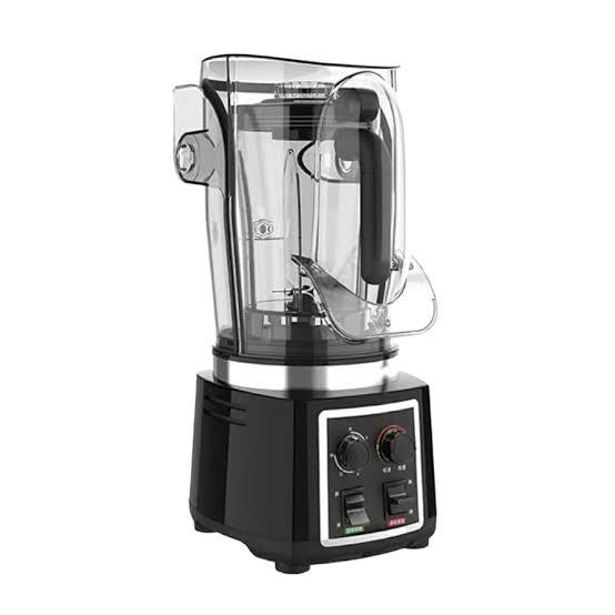 Electric 2L Soundproof Commercial Blender with Toughened Jar - Black