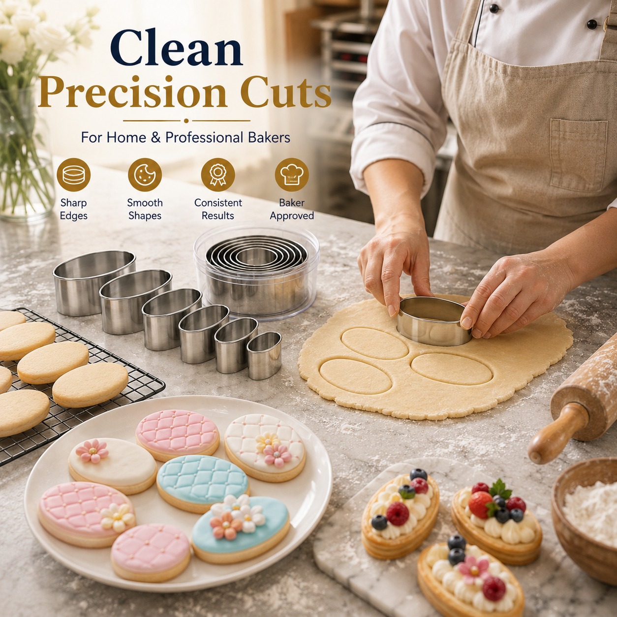 SS Heavy Cookie Cutter Oval without Teeth 8pp