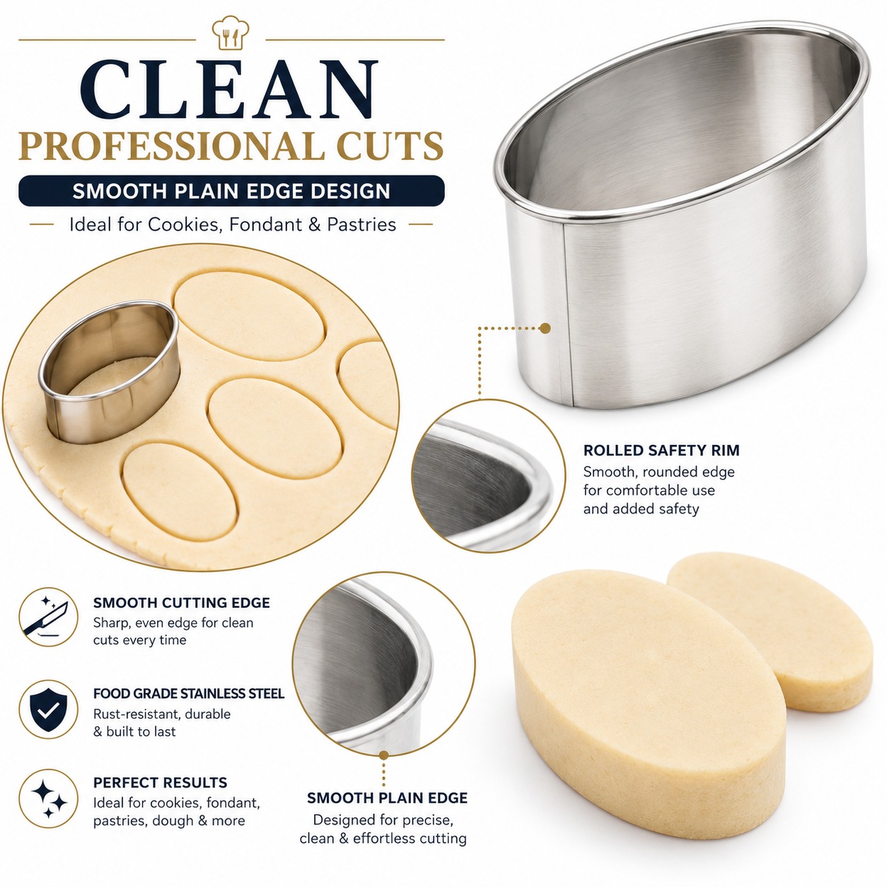 SS Heavy Cookie Cutter Oval without Teeth 8pp — view 5