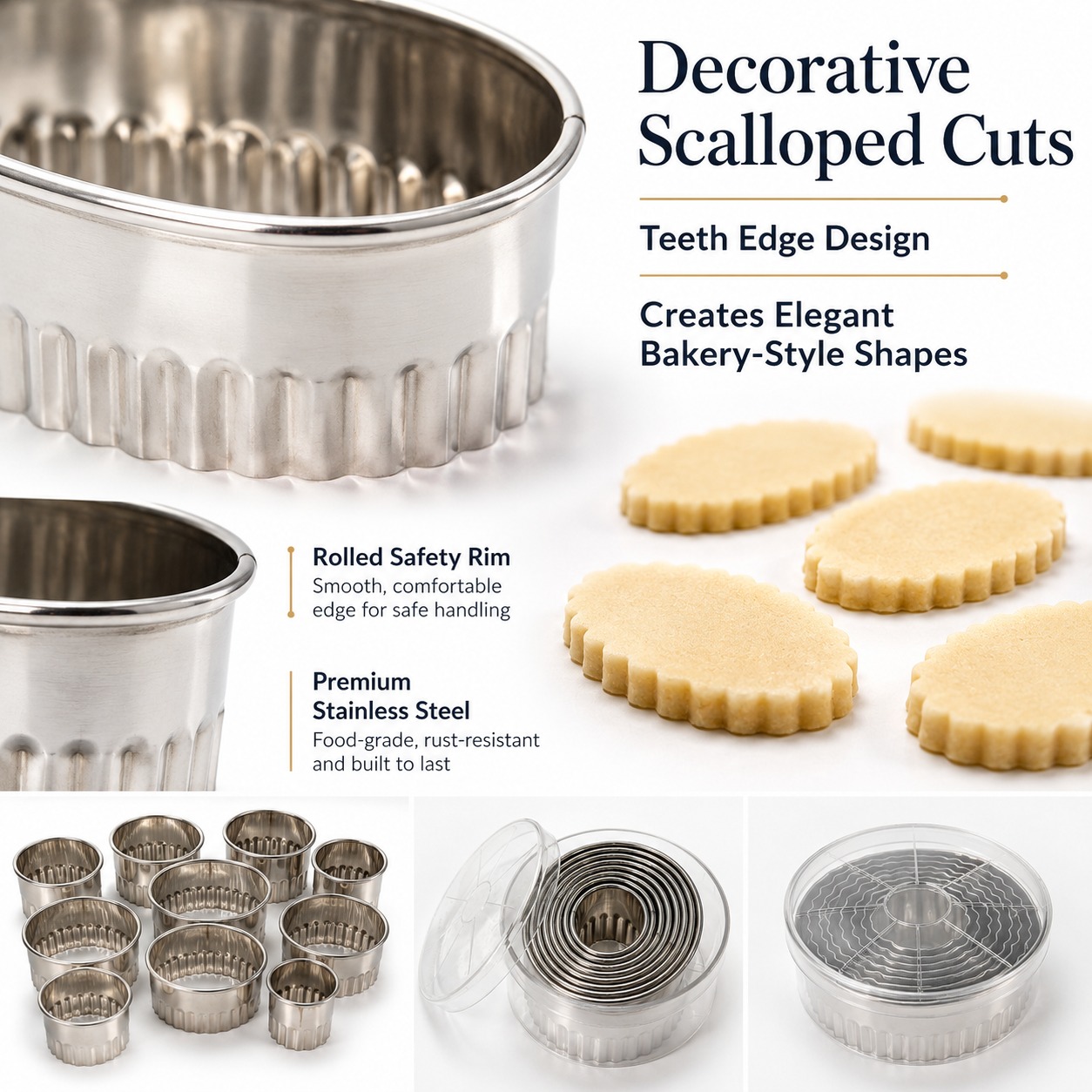SS Heavy Cookie Cutter Oval with Teeth 8pp — view 5