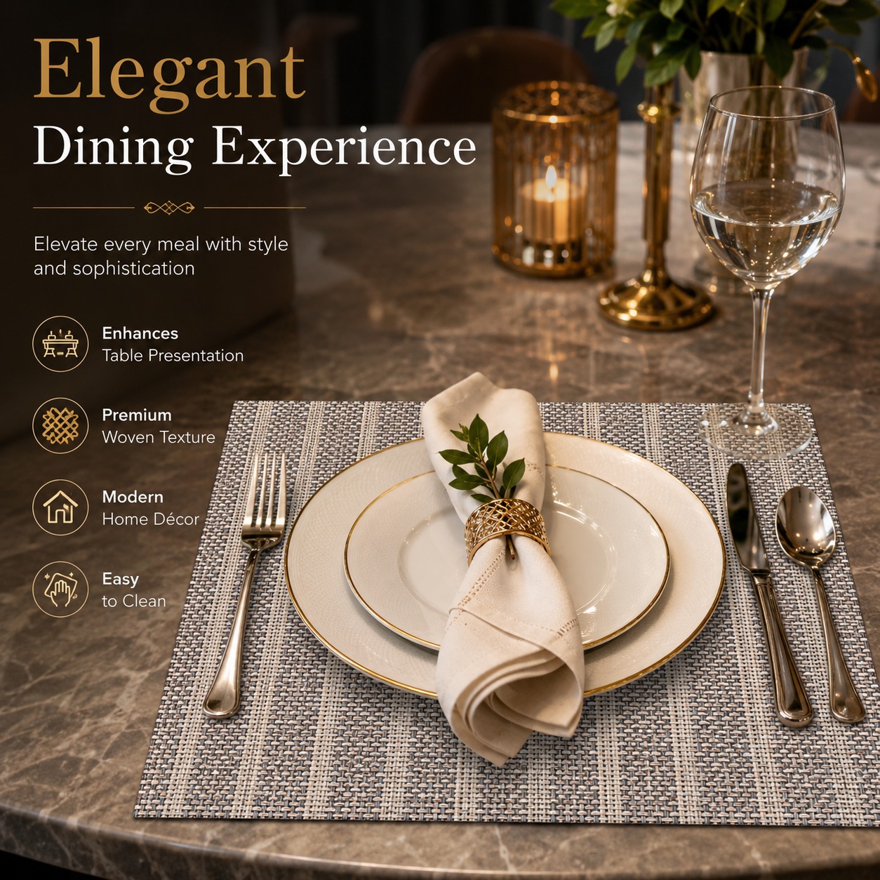 Table Mat Dark Colour- Mix - (Quantity - 6pcs)