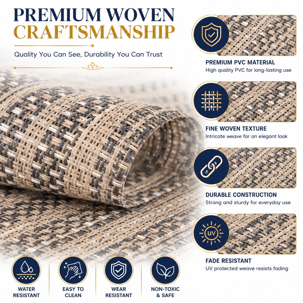 Table Mat Dark Colour- Mix - (Quantity - 6pcs) — view 3