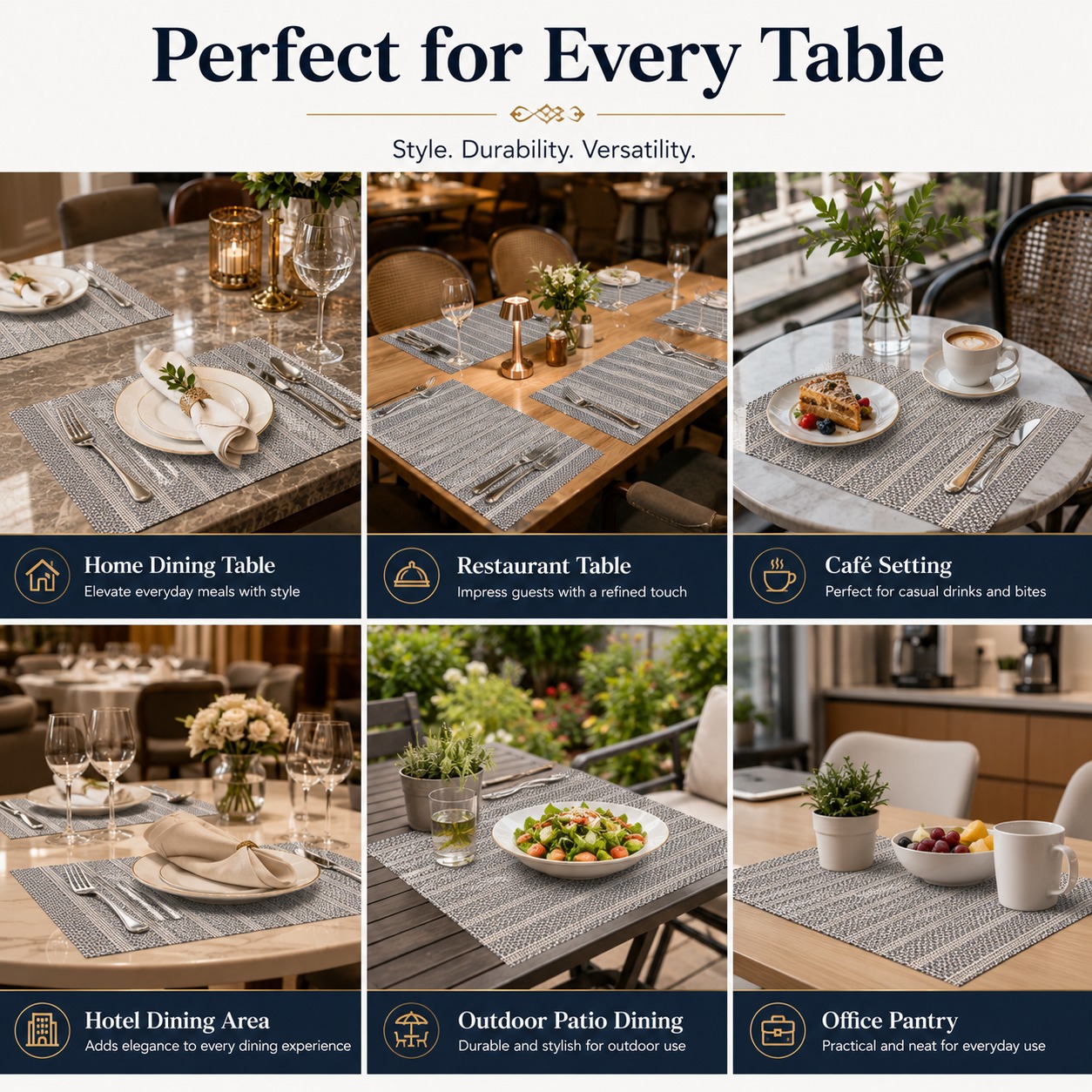 Table Mat Dark Colour- Mix - (Quantity - 6pcs) — view 7