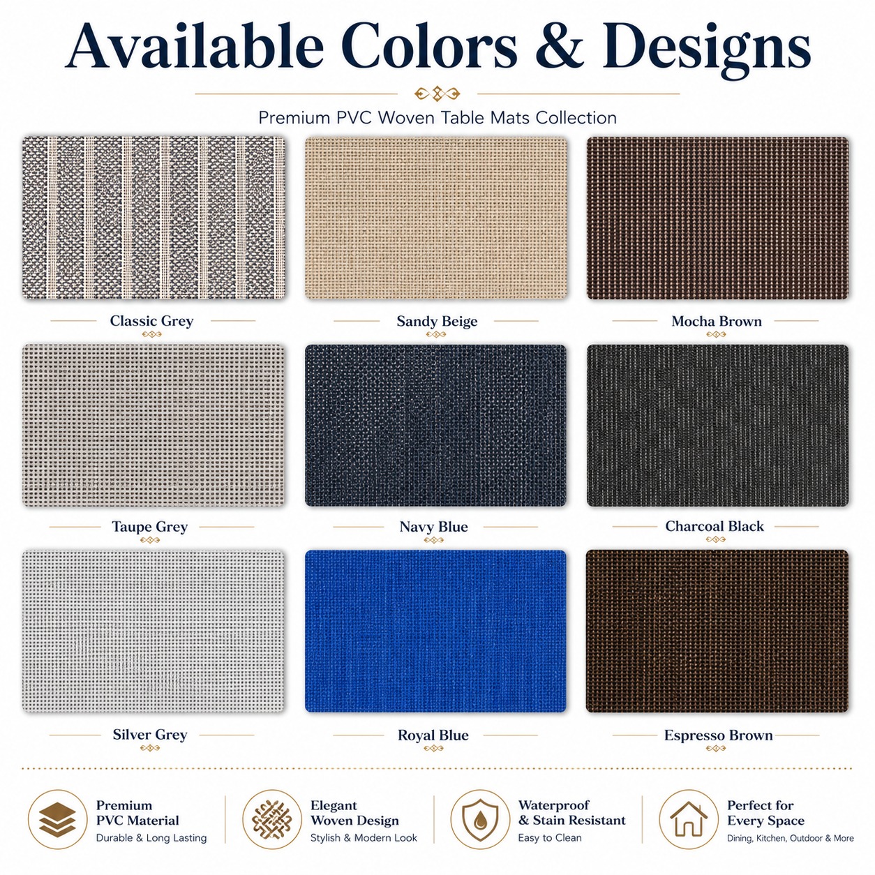 Table Mat Dark Colour- Mix - (Quantity - 6pcs) — view 8