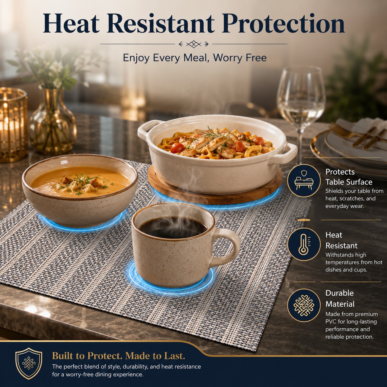 Table Mat Dark Colour- Mix - (Quantity - 6pcs) — view 9