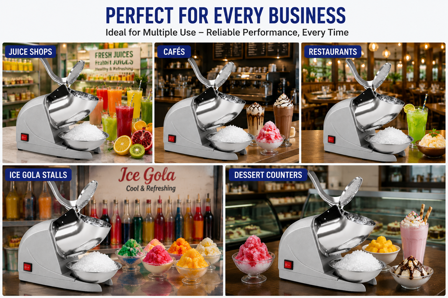 Electric Fibre Body Triple Blade Ice Crusher — view 4