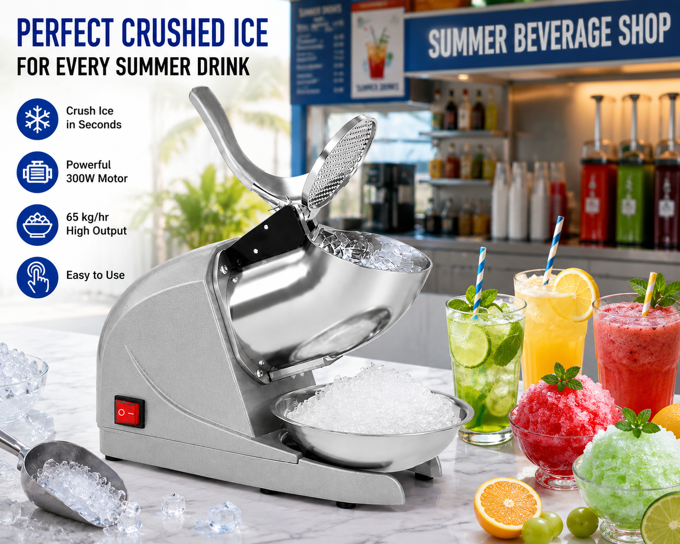 Electric Fibre Body Triple Blade Ice Crusher — view 5