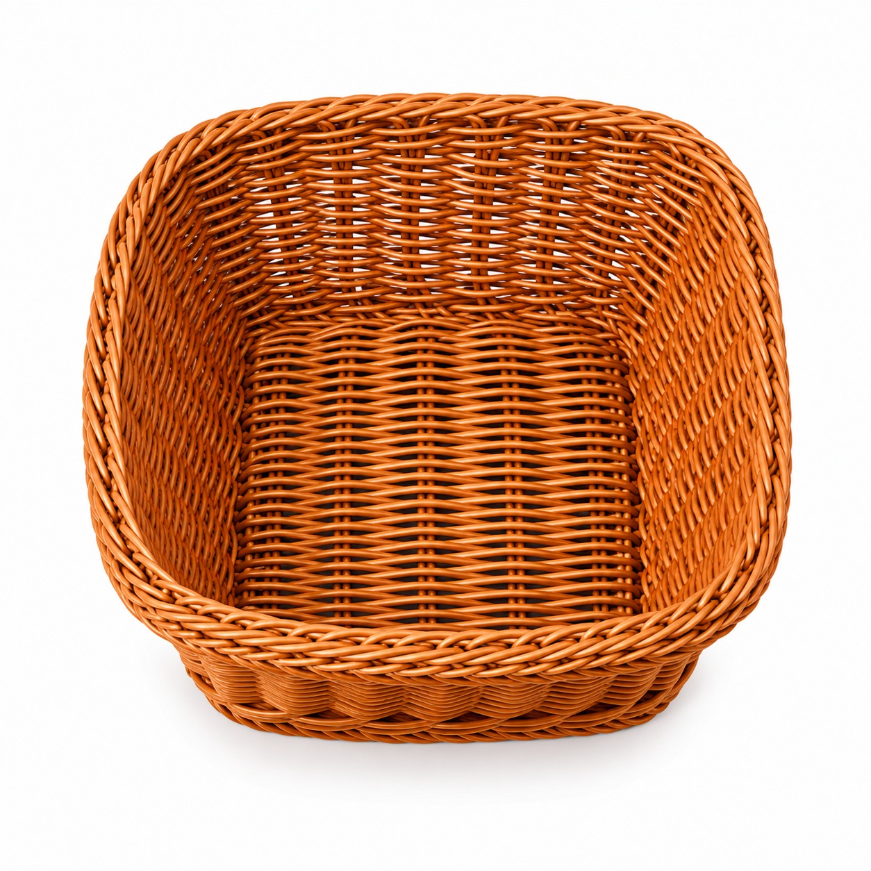 Lite Square Shaped Polyrattan Basket - Walnut Brown — view 7