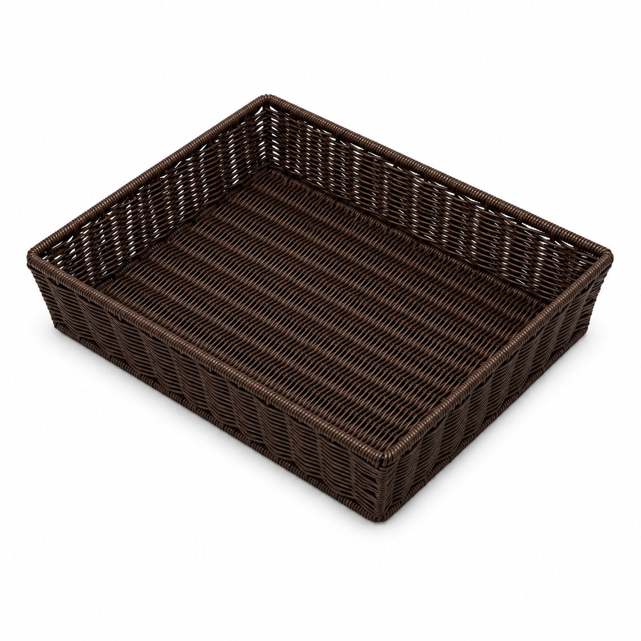 Heavy Rectangle Shaped Polyrattan Basket (1/1 Full Size) & Metal Wire - 53x32x8cm — view 7