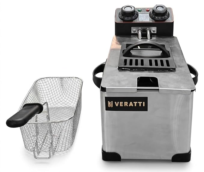 VERATTI Electric Deep Fryer 3L with Black Teflon Pan + Timer — view 4