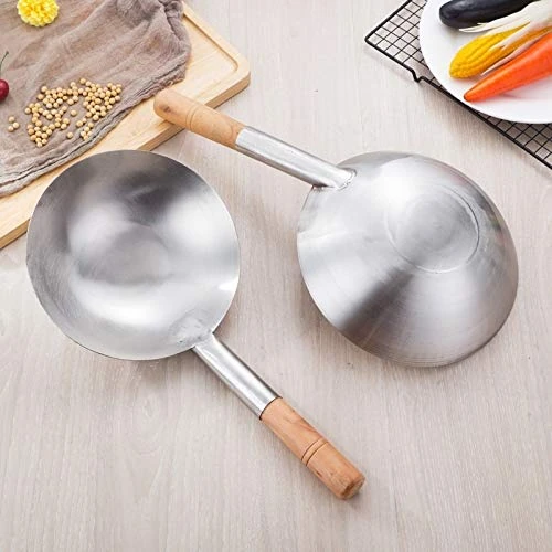 Wooden Handle SS Wok — view 7