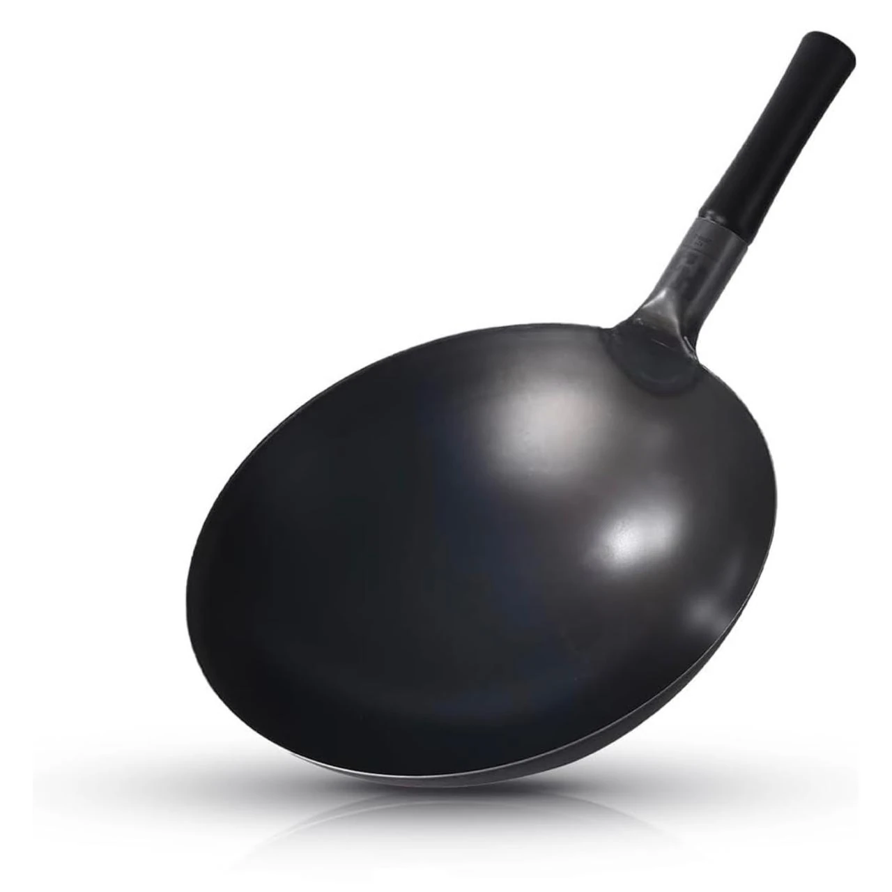 Black Handle Metal Wok witth Ultra Heavy Rubber Grip — view 7