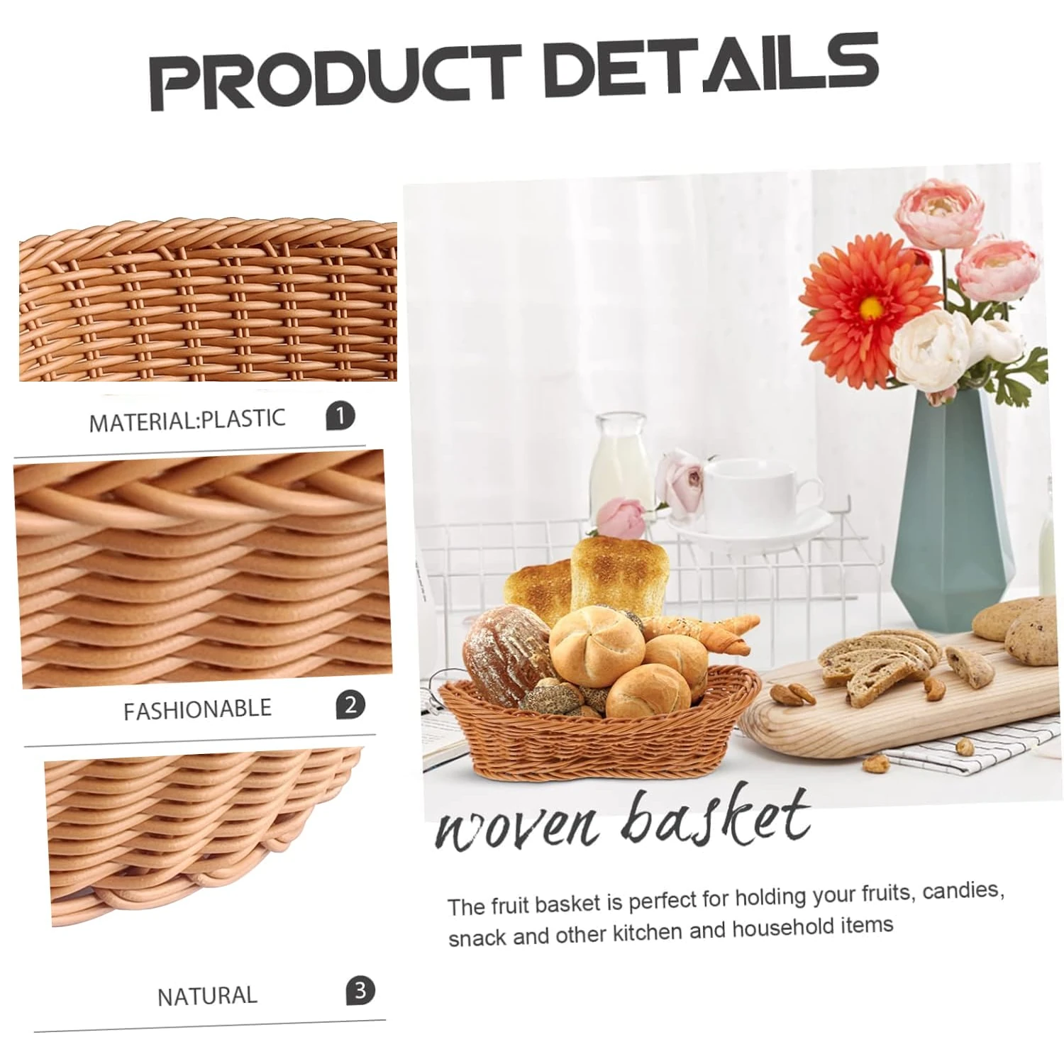 Lite Oval Shaped Polyrattan Basket - Big — view 4