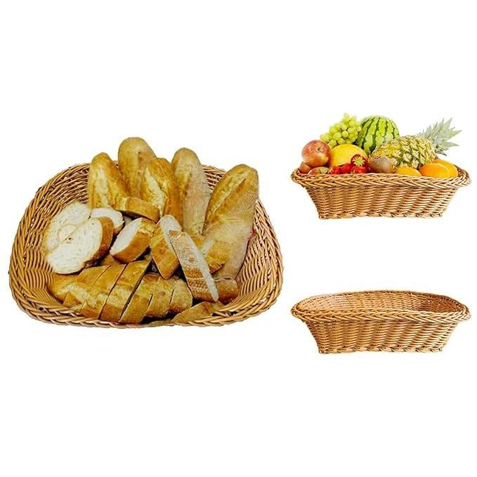 Lite Rectangle Shaped Polyrattan Basket - Walnut Brown — view 5