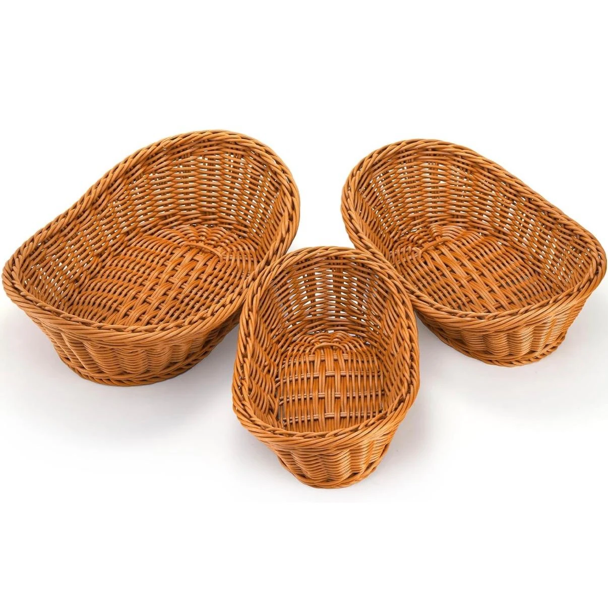 1015S Heavy Boat Shaped Polyrattan Basket with Metal Wire - Small — view 8