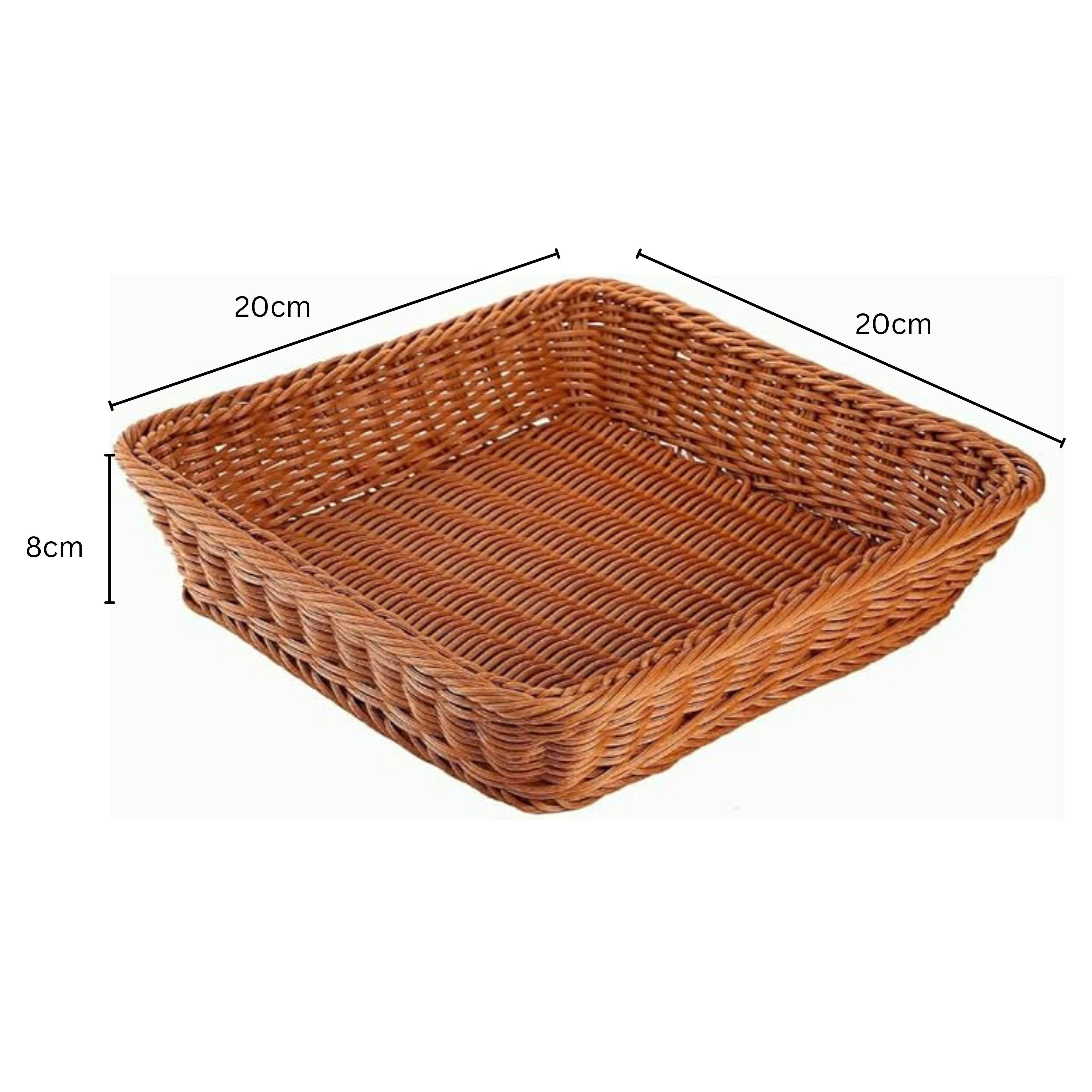 4008 Heavy Square Shaped Polyrattan Basket with Metal Wire - 20x8cm — view 2