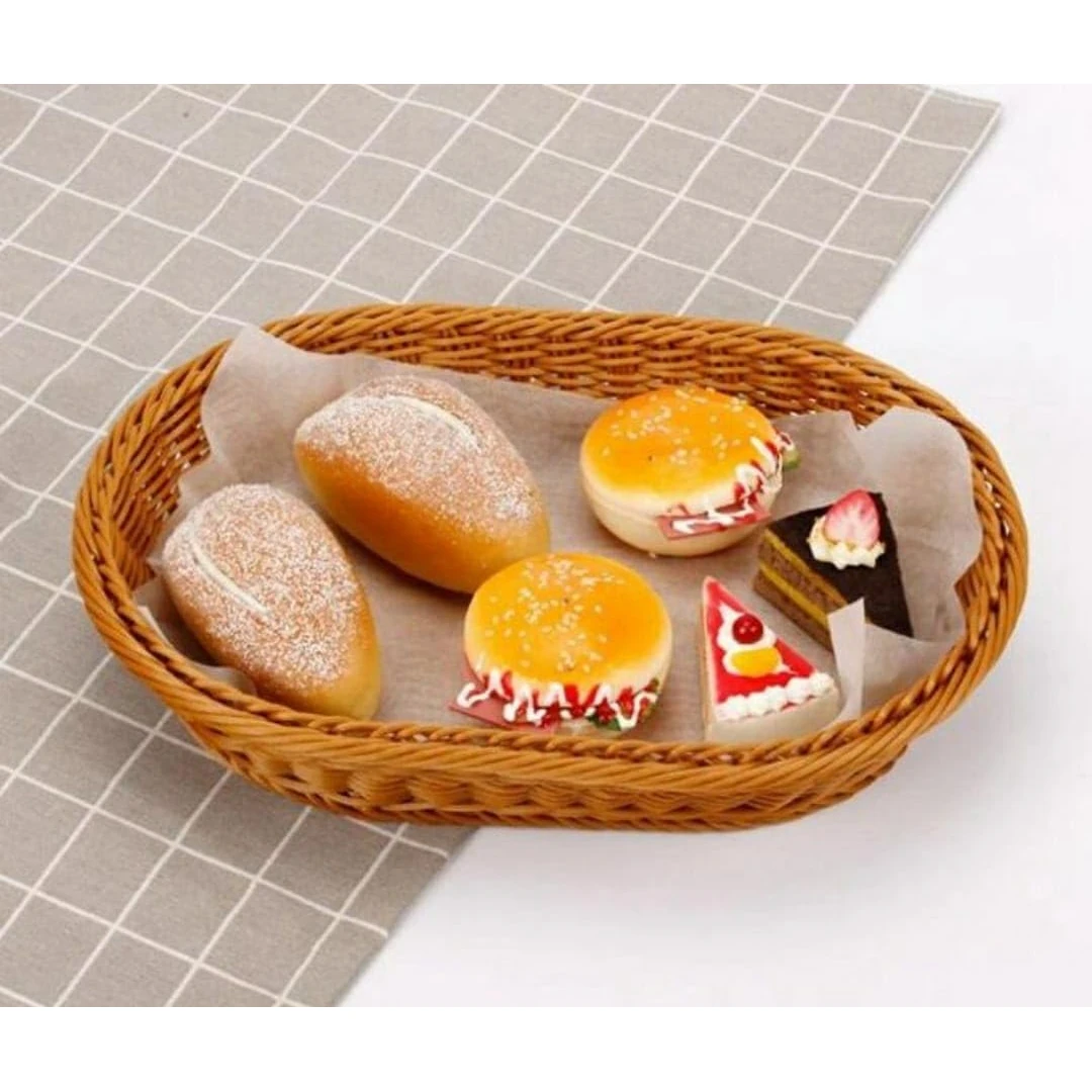 2005 Heavy Oval Shaped Polyrattan Basket with Metal Wire - 37x14x7cm — view 8