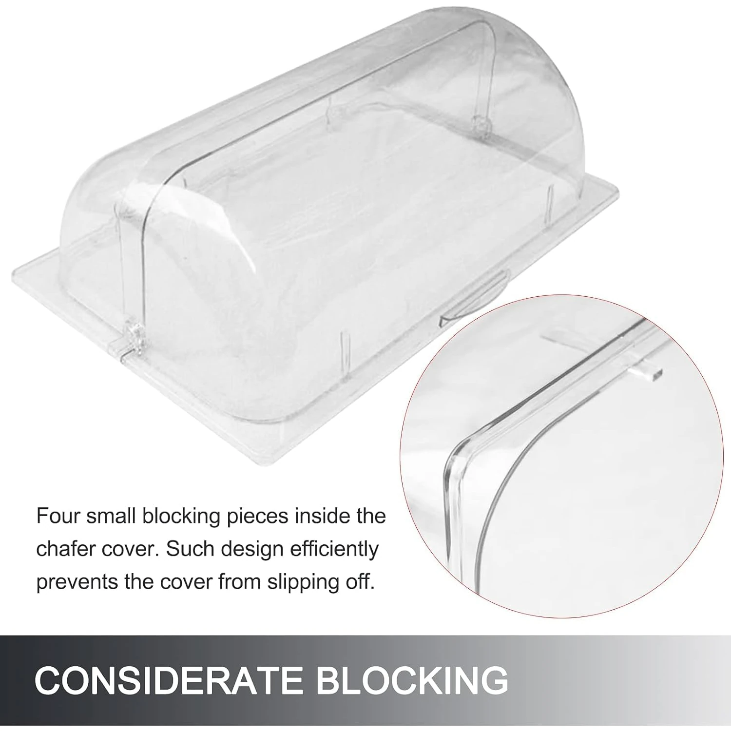 Heavy Rectangle Shaped Polyrattan Basket with PC Roll Top Lid (1/1 Full Size) & Metal Wire - 53x32x8cm — view 5
