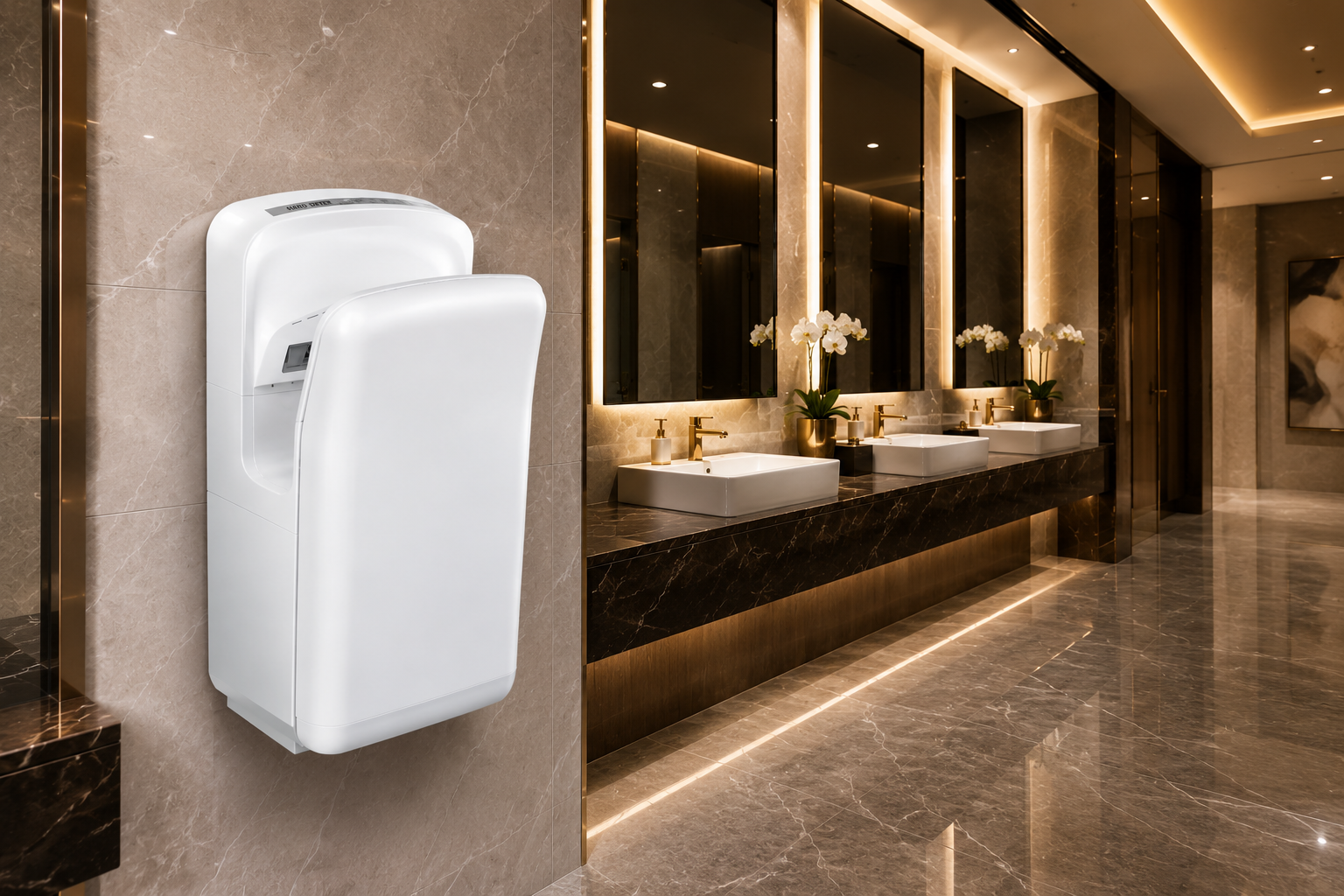 Electric Wall Mountable Hand Dryer 1900W - White | Tall Standing Model