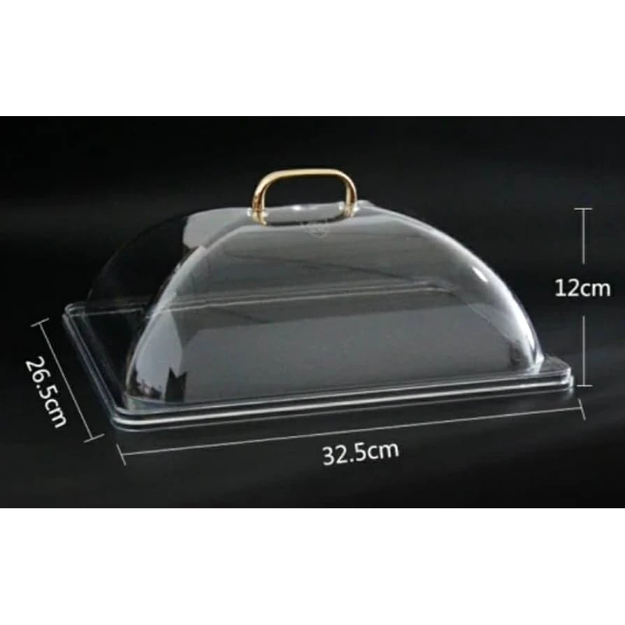 Acrylic Transparent Rectangle Dome Food Cover - 32 x 25 x 8cm — view 2