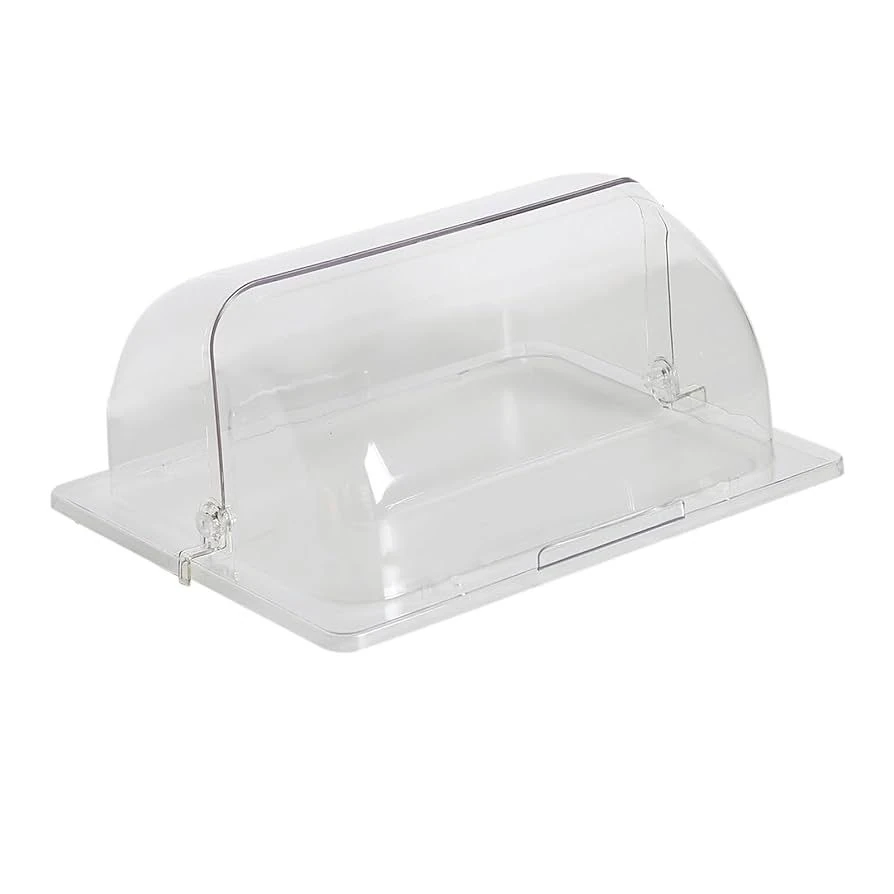PC Transparent Rectangle Roll Top Lid — Half Size
