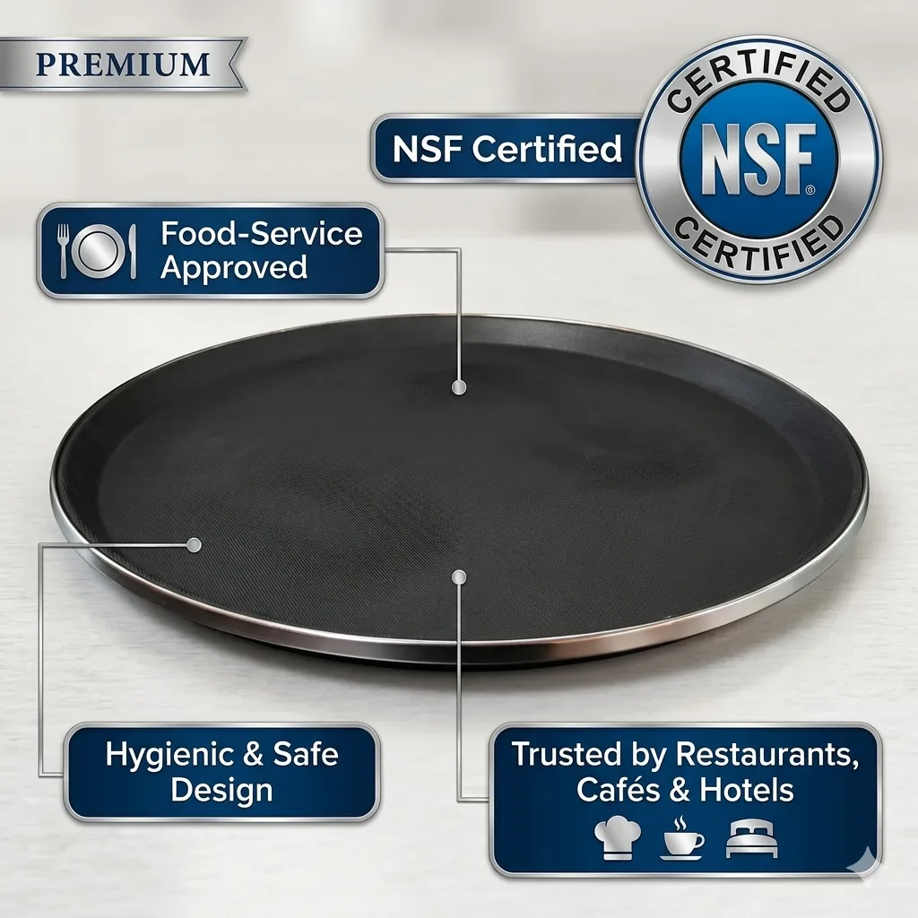 Anti Skid Tray with SS Border - Heavy | Round | 16" — view 5