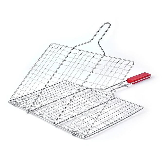 Wooden Handle MS BBQ Grill Net - Rectangle