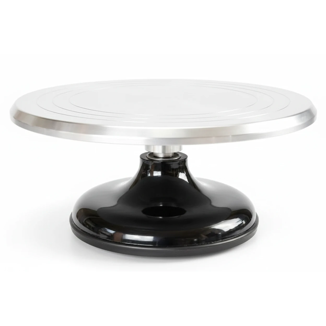 Smooth Rotating Heavy Cake Stand - Aluminium Top | Black Base — view 5