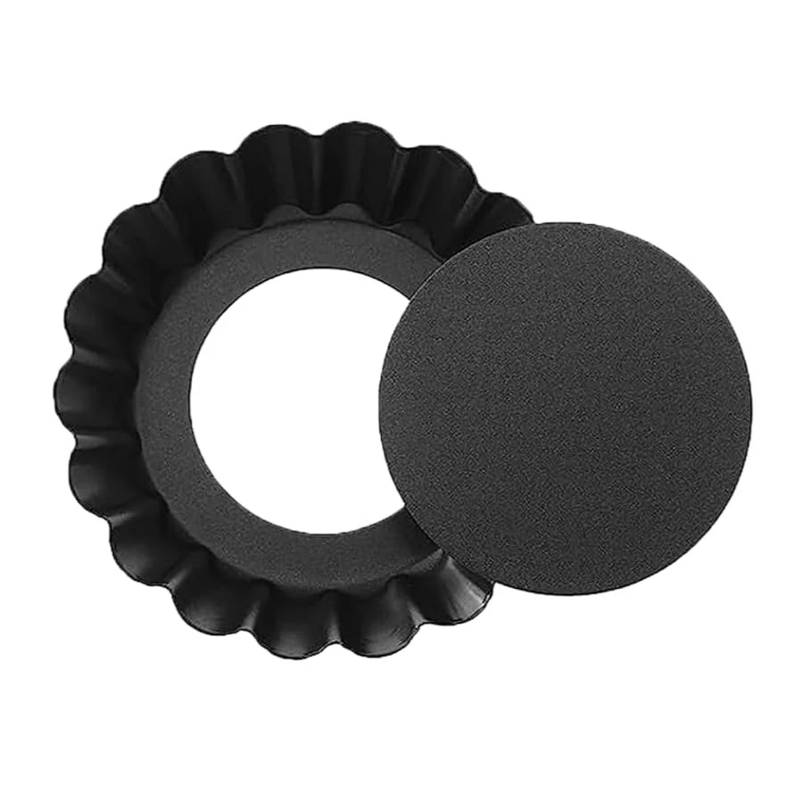 Teflon Pizza Pan Plate with Curvy Edges and Removable Bottom