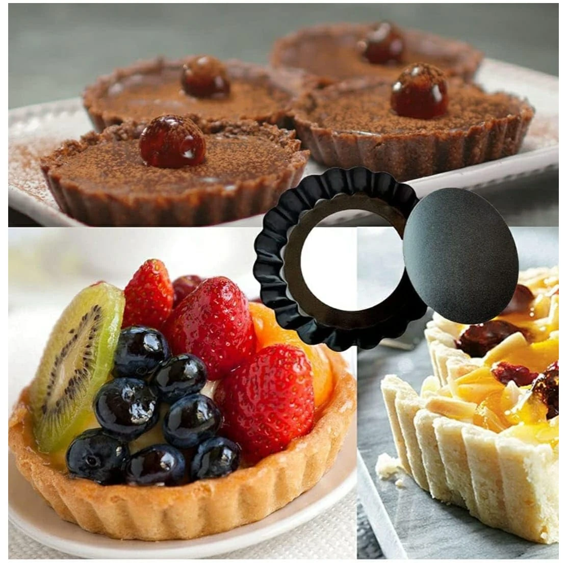 Teflon Pizza Pan Plate with Curvy Edges and Removable Bottom — view 3