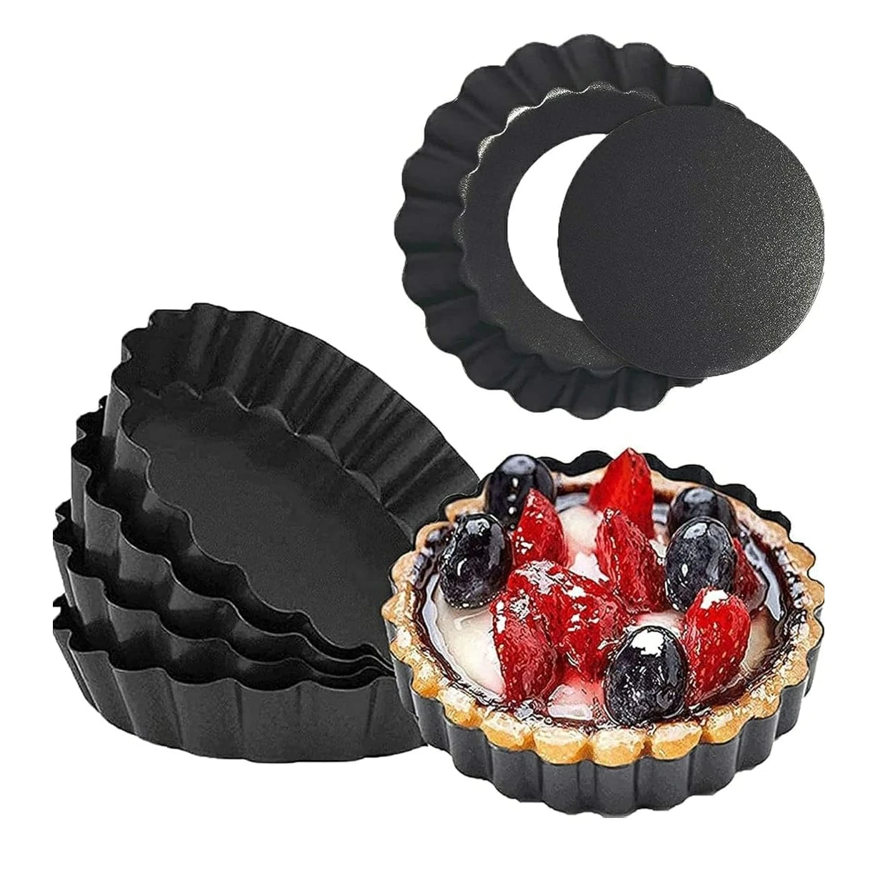 Teflon Pizza Pan Plate with Curvy Edges and Removable Bottom — view 6