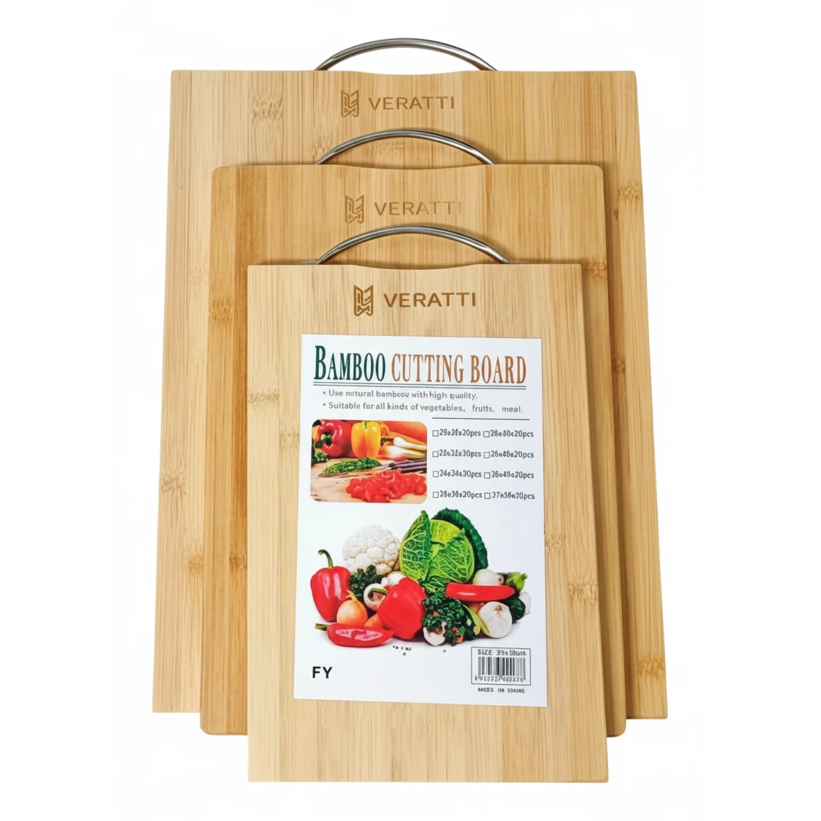 VERATTI Wooden Rectangle Chopping Board with SS Handle and 1.8cm Thickness — view 8