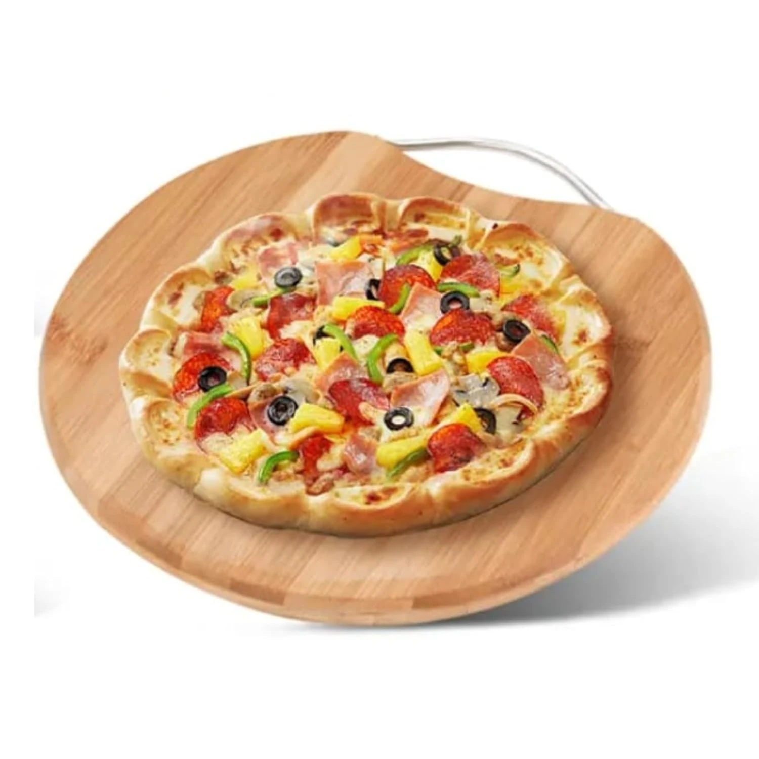 VERATTI Wooden Round Chopping Board with SS Handle and 1.8cm Thickness — view 8