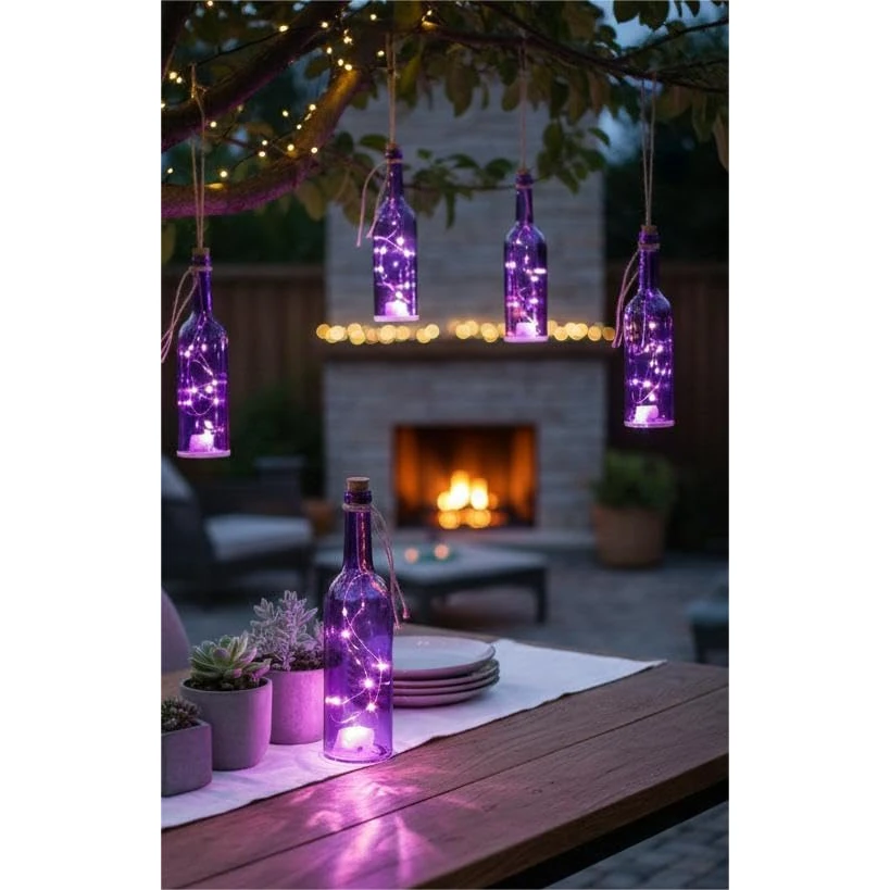 VAMA Premium Devorative Glass Bottel with Glow Lights — view 4