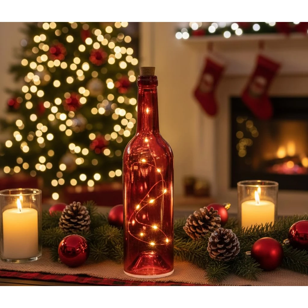 VAMA Premium Devorative Glass Bottel with Glow Lights — view 7