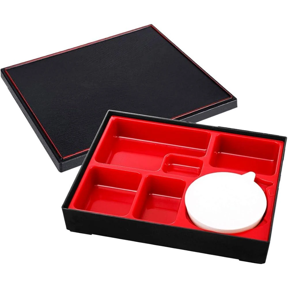ABS Food Grade Bento/Thali/Meal Box 6 Compartments — With Bowl