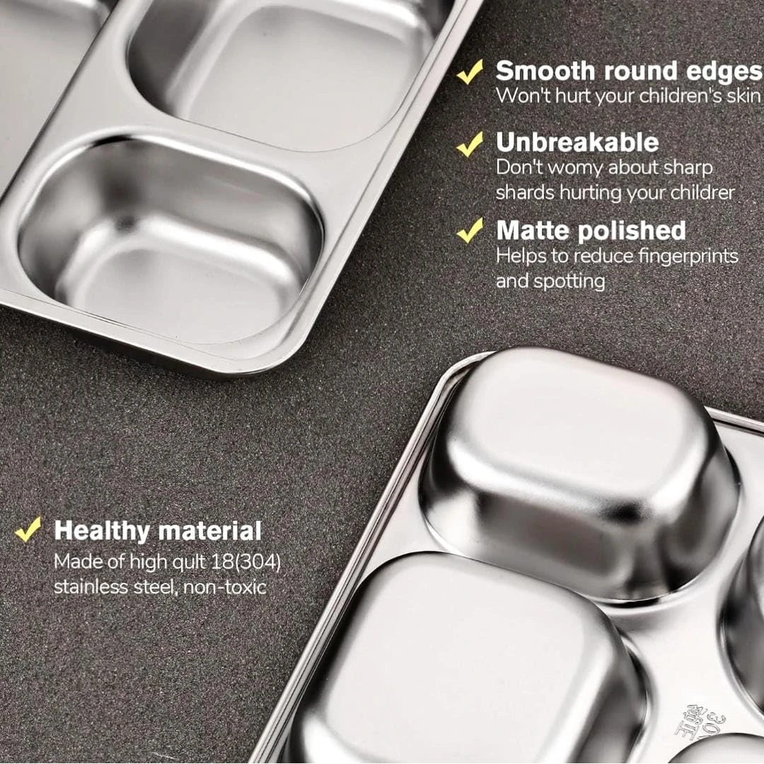 SS Bento/Thali/Meal Box with Lid 5 Compartments — view 4