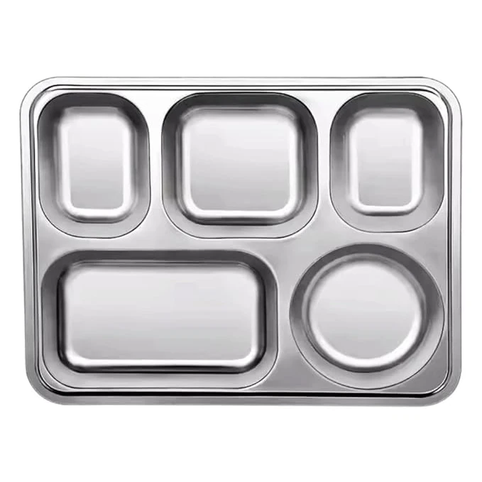SS Bento/Thali/Meal Box with Lid 5 Compartments — view 6