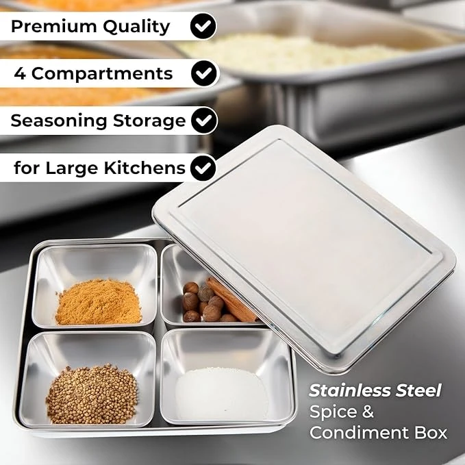 SS Condiment/Spice/Masala Box with Lid — view 5