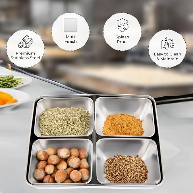 SS Condiment/Spice/Masala Box with Lid — view 7