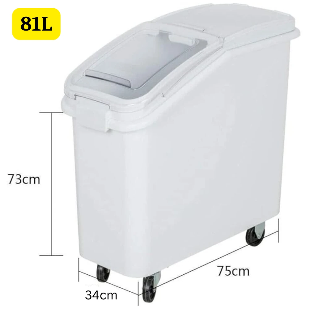 Plastic Ingredient Bin with Wheels & PC Grain Scoop — view 2