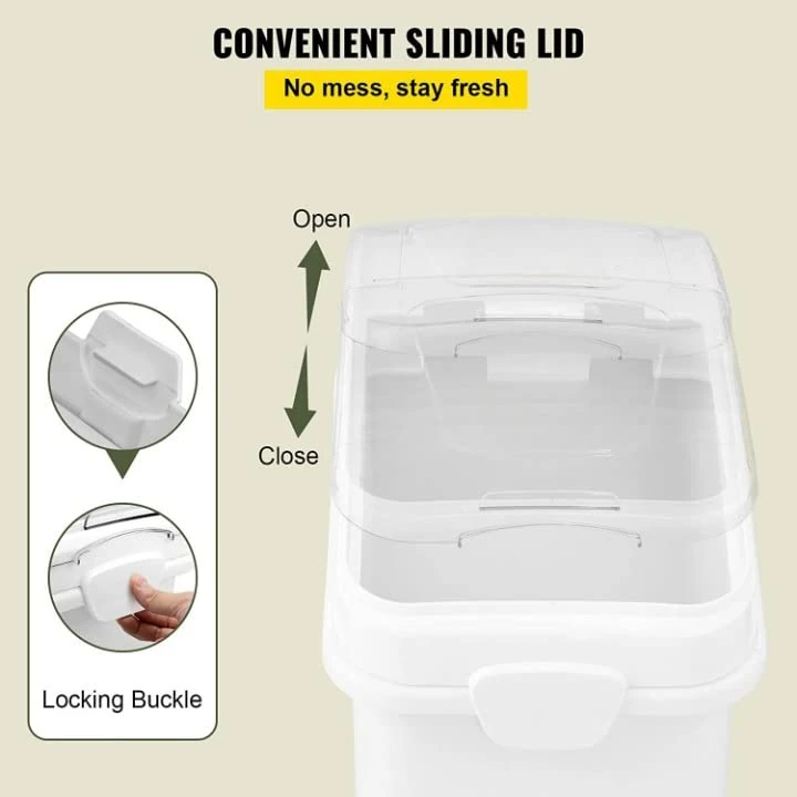 Plastic Ingredient Bin with Wheels & PC Grain Scoop — view 5
