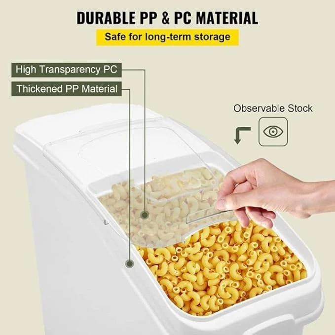 Plastic Ingredient Bin with Wheels & PC Grain Scoop — view 6