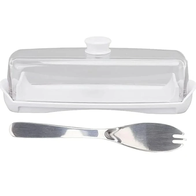 PC Butter Holder Tray with Lid & SS Butter Slicer Knife