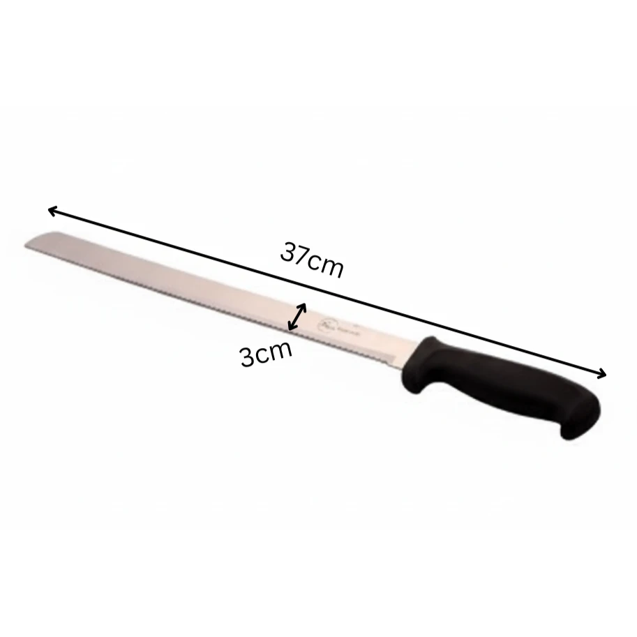 Plastic Black Handle Bread Knife with Small Teeth — view 2