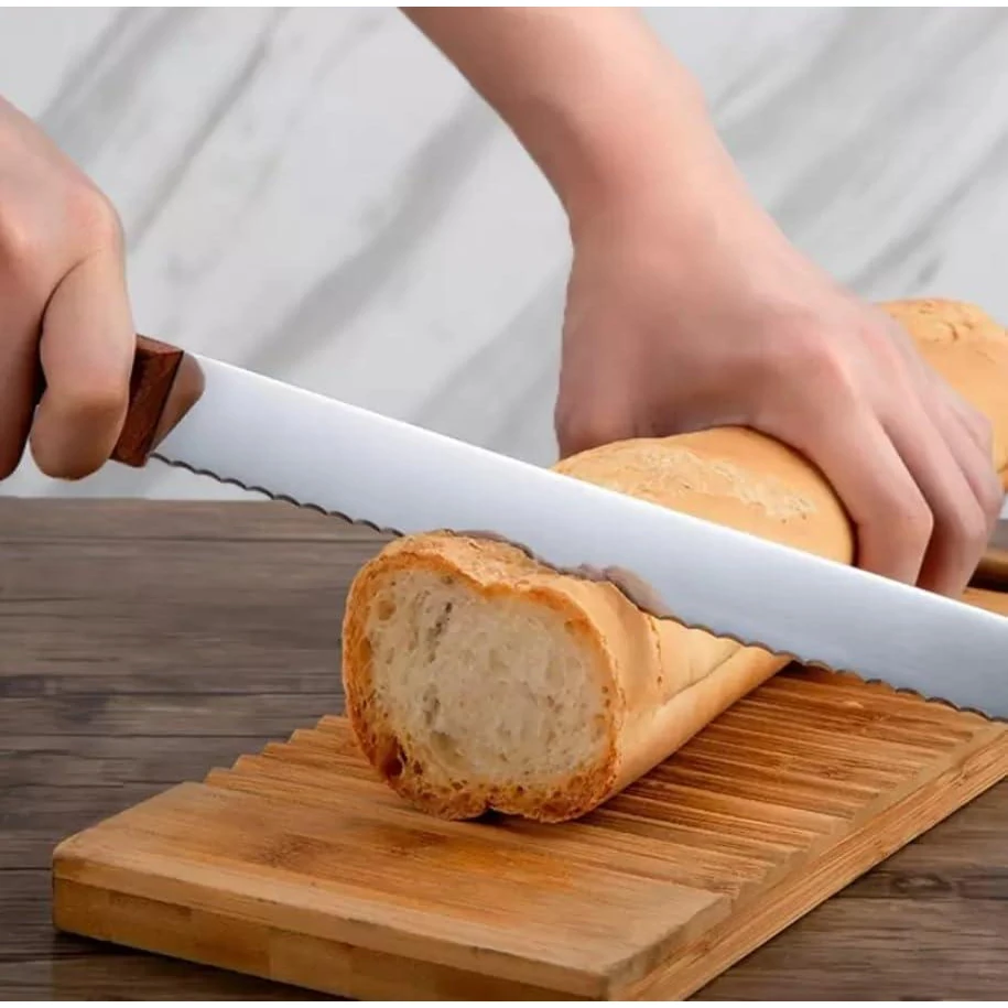 Wooden Handle Bread Knife with Big Teeth — view 3