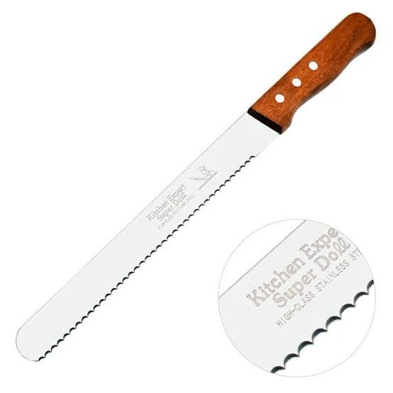 Wooden Handle Bread Knife with Big Teeth — view 5