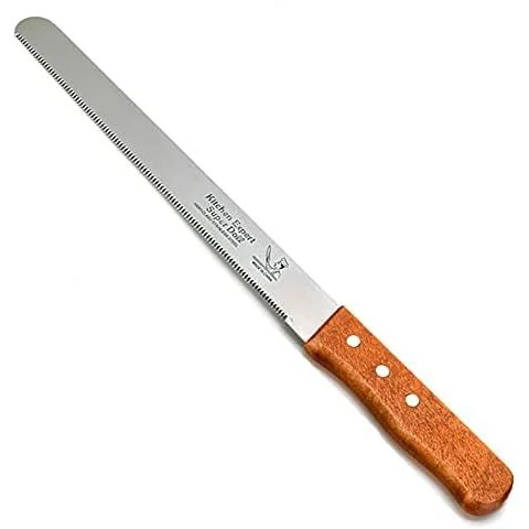 Wooden Handle Bread Knife with Small Teeth